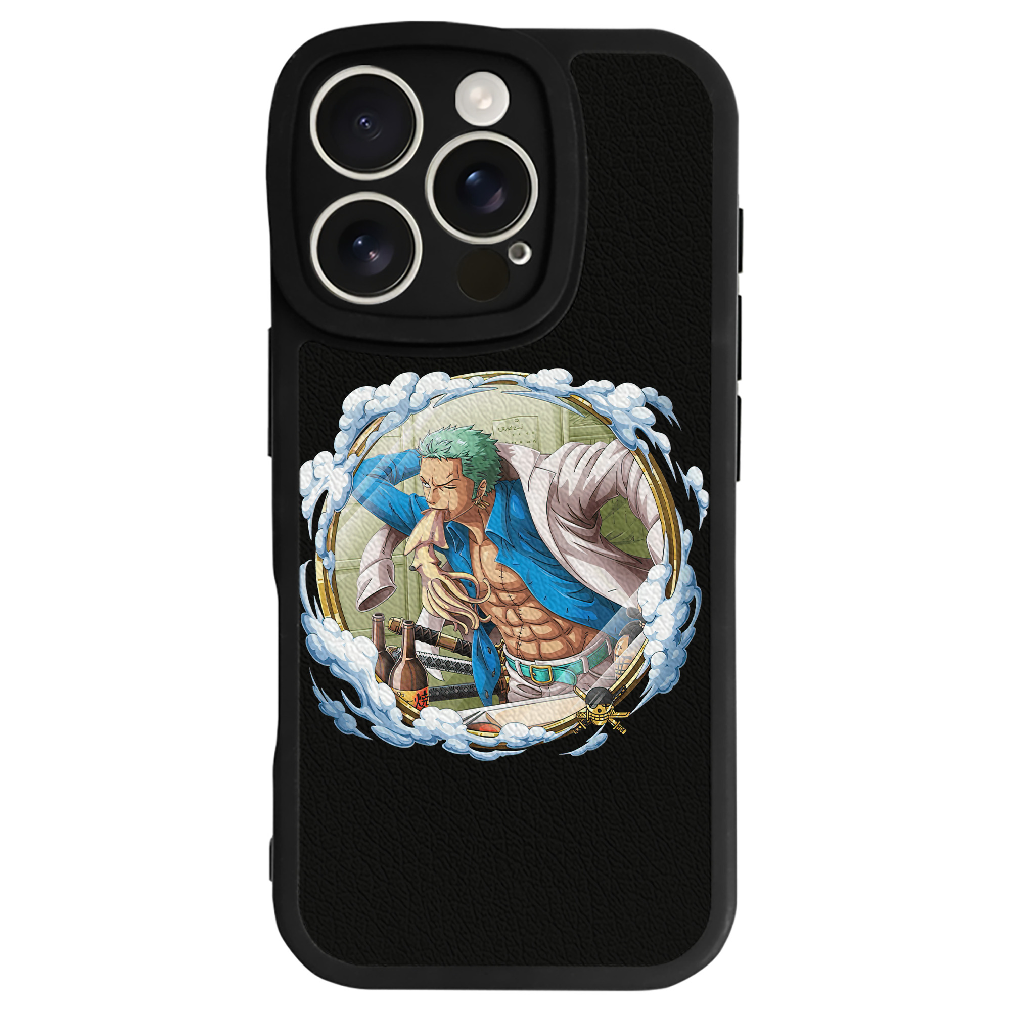 （画像用） ワンピース ロロノア・ゾロ ONE PIECE Roronoa Zoro 【iPhone 16シリーズ対応】シリコンスマホケース（レザー調） 材質：シリコン